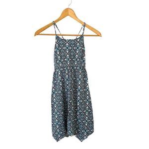 Juicy Couture Blue White Geometric Pattern Strappy Cotton Sundress‎